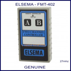 Elsema FMT-402, two channel 27mhz garage door & gate remote controller