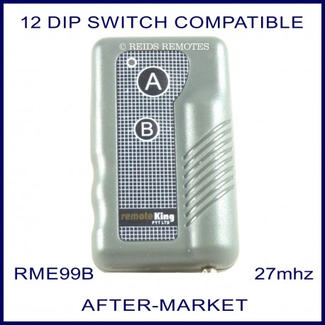 Remoteking RME99B, 2 button 27 MHz key ring size remote control