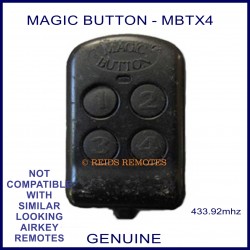 Magic Button MBTX4 black 4 button garage & gate remote