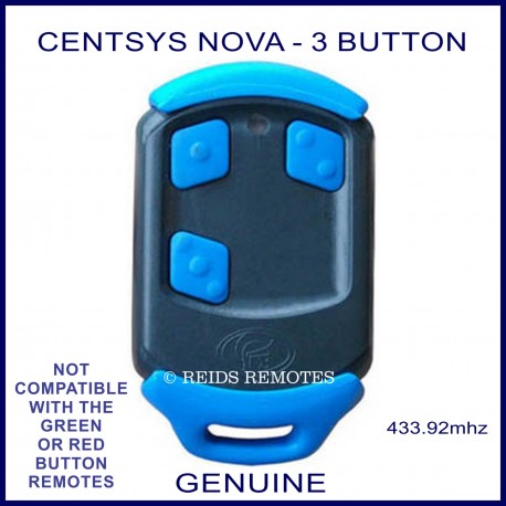 Centsys Nova blue 3 button genuine gate remote