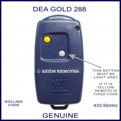 DEA GOLD 288 navy blue gate remote with 2 buttons