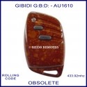Gibidi (G:B:D:) AU1610 2 button woodgrain gate remote