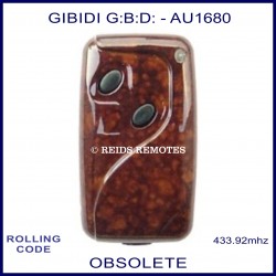 Gibidi (G:B:D:) AU1680 2 button woodgrain gate remote