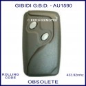 Gibidi (G:B:D:) AU1590 2 button grey gate remote