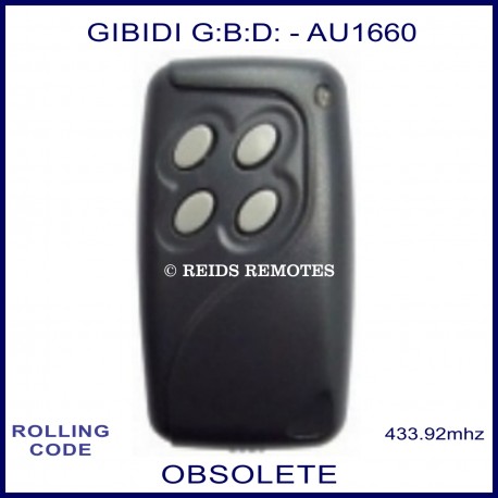 Gibidi (G:B:D:) AU1660 4 button grey gate remote