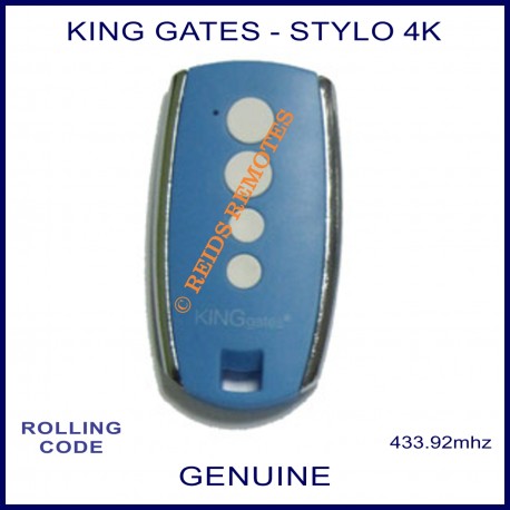 King Gates Stylo 4K blue garage door & gate remote control