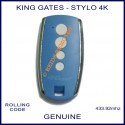 King Gates Stylo 4K blue garage door or gate remote control
