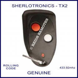 Sherlo TX2 1 red & 1 white button long range garage, gate & alarm remote control