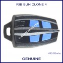 RIB Sun Clone black gate remote control with 4 blue buttons