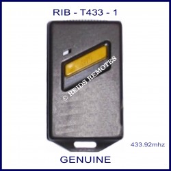 RIB T433-1 Black gate remote with 1 yellow button