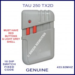 TAU 250 TX2D 2 red button light grey gate remote