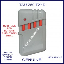 TAU 250 TX4D 4 red button light grey gate remote