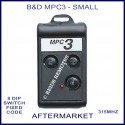 B&D MPC3 small 3 black button 315Mhz remote