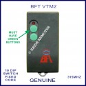 BFT VTM2 - 2 green button 10 dip switch 315Mhz remote