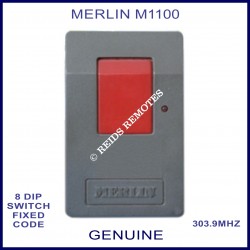 Merlin M1100 1 red button 339.9Mhz 8 dip switch remote