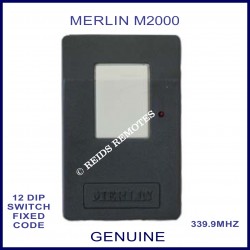 Merlin M2000 1 white button 339.9Mhz 12 dip switch remote