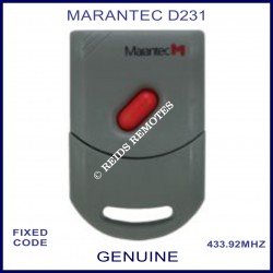 Marantec D231 - 1 red button 433.9Mhz light grey remote