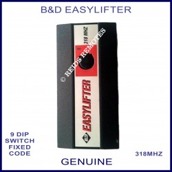 B&D Easylifter 1 button 9 dip switch 318Mhz remote