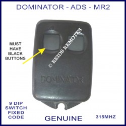 Dominator ADS MR2, 2 button black 315Mhz remote