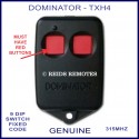 Dominator TXH4, 4 red button black 315Mhz remote