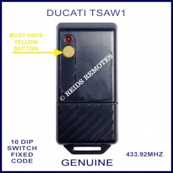DUCATI TSAW1, 1 yellow button black 433mhz remote