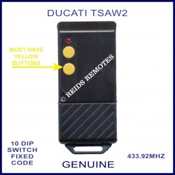 DUCATI TSAW2, 2 yellow button black 433mhz remote