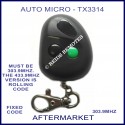 Auto-Micro TX3314, 2 button grey remote - 1 black & 1 green button