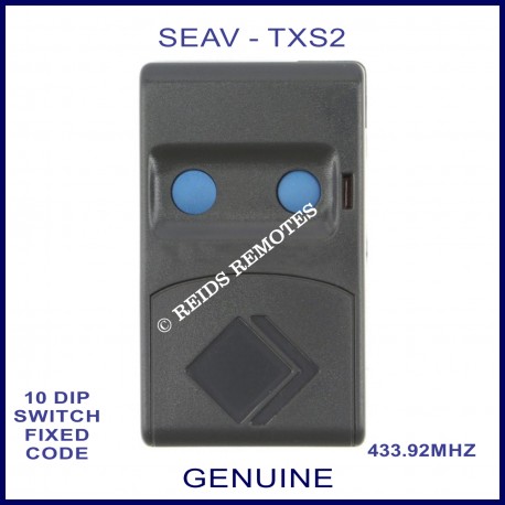 SEAV TXS 2 blue button 433.92Mhz 10 dip switch grey remote