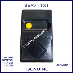 SEAV TX 1 yellow button 306Mhz 10 dip switch grey remote