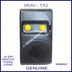 SEAV TX 2 yellow button 306Mhz 10 dip switch grey remote
