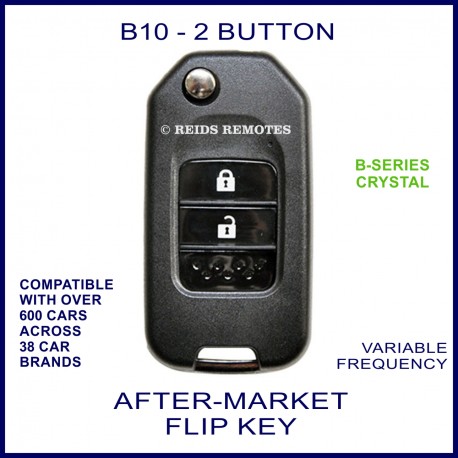 B10 - 2 button black B-Series Crystal transmitter flip-key