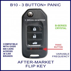 B10 - 3 button + PANIC black B-Series Crystal transmitter flip-key