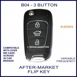 B04 black 3 button B-Series standard transmitter flip-key