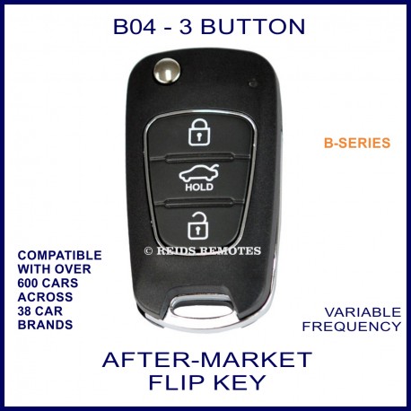 B04 black 3 button B-Series standard transmitter flip-key