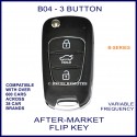 B04 black 3 button B-Series standard transmitter flip-key