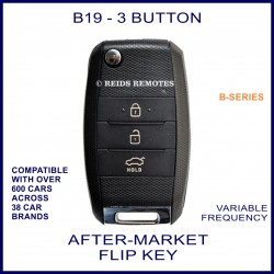 B19 3 button diagnostic programmed B-Series standard transmitter flip-key