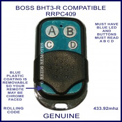 Boss HT3 compatible 433.92Mhz 4 button garage remote RRPC409