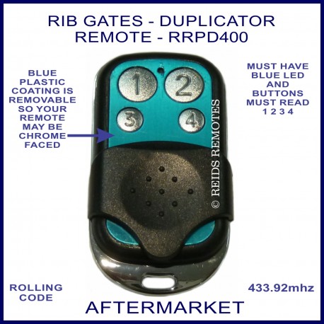 RIB gates duplicator remote with 4 chrome buttons RRPD400