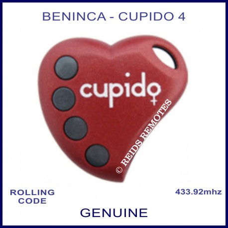 Beninca Cupido 4 heart shaped 4 button red gate remote