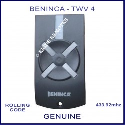 Beninca TWV4 black 4 white button rolling code gate remote