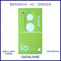 Beninca io genuine 2 button green & white gate remote
