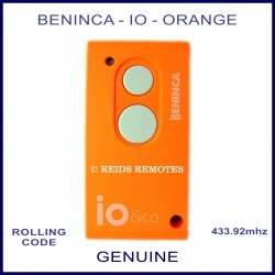 Beninca io genuine 2 button orange & white gate remote