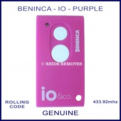 Beninca io genuine 2 button purple & white gate remote
