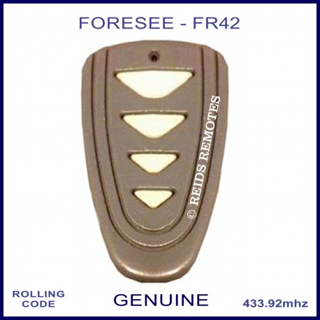 Foresee FR42 4 white button grey garage and gate remote