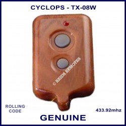 Cyclops TX-08 2 grey button wood grain car alarm remote