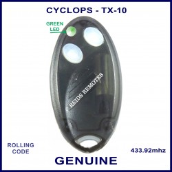 Cyclops TX-10 green LED 2 button black car alarm remote
