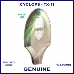 Cyclops TX-11 green LED 2 button black car alarm remote