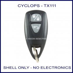 Cyclops TX-111 black 2 button remote replacement shell ONLY