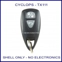 Cyclops TX-111 black 2 button remote replacement shell only