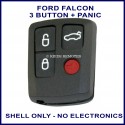 Ford Falcon BA BF 4 button remote replacement shell only